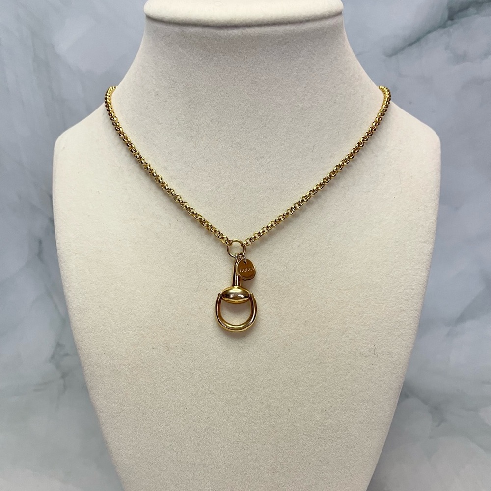 Upcycled Gold Horsebit Rolo Chain Necklace